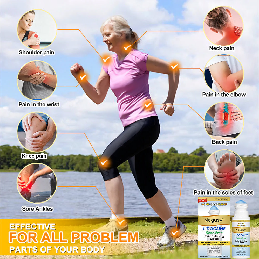 ✅ Negusy™ Lidocaine Scar-Free Pain Relief Liquid – AAOS Approved 👨⚕️ Reduces Joint Pain, Swelling & Stiffness
