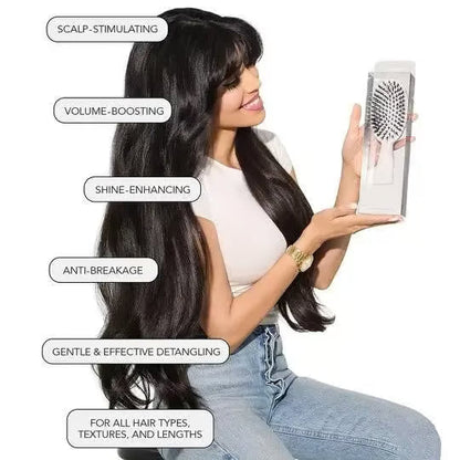 🎅🎅Sweeping the world-Famous 5x Sold Out Paddle Brush - Smoother, Stronger, Shinier Hair - Boar Bristle Brush with Nylon Bristles and Microsphere Massaging Tips