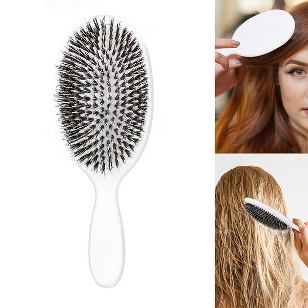 🎅🎅Sweeping the world-Famous 5x Sold Out Paddle Brush - Smoother, Stronger, Shinier Hair - Boar Bristle Brush with Nylon Bristles and Microsphere Massaging Tips