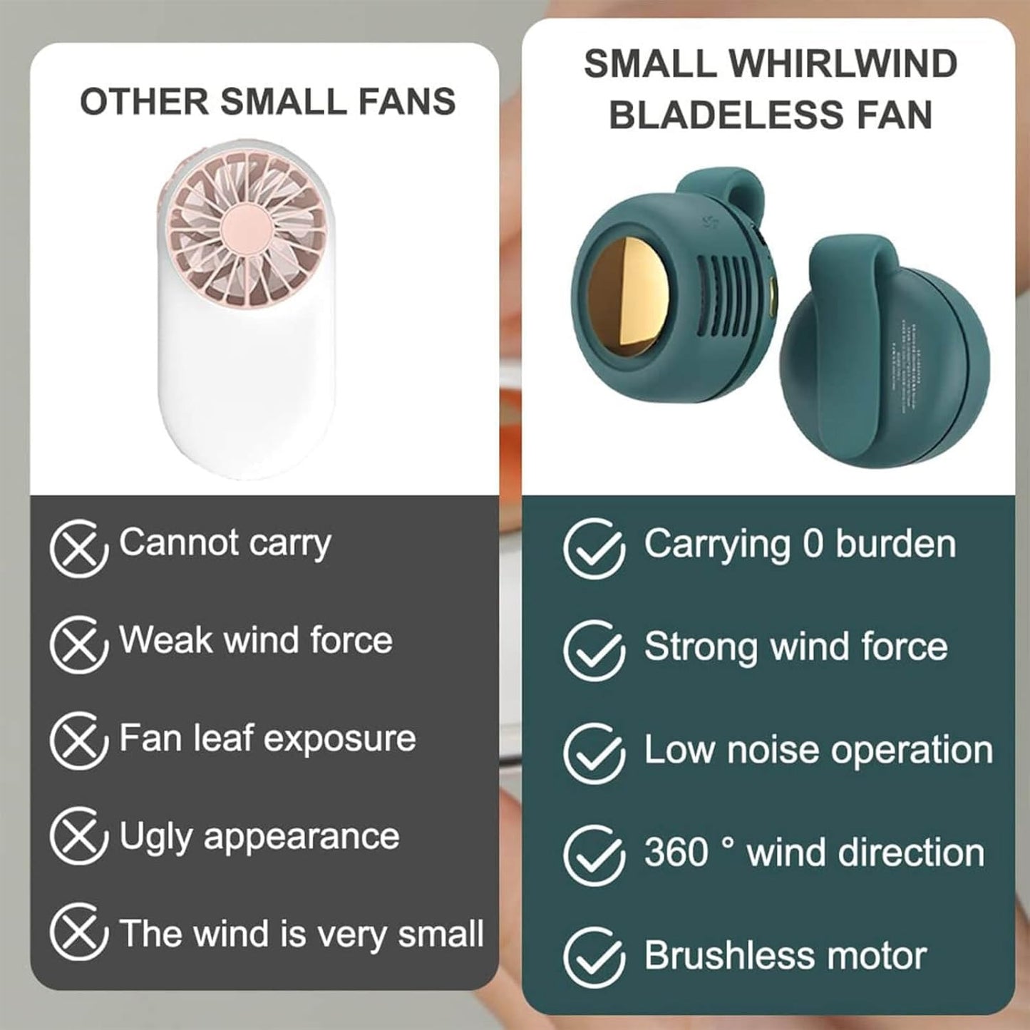 🌀Next-Gen Tech in Your Palm! Mini Silent Bladeless Fan for Instant Cooling Anywhere