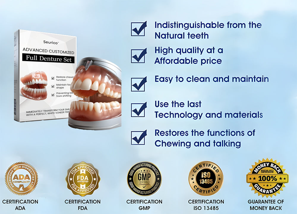 OFFICIAL STORE: Seurico™ - 🦷 Custom-Fit Full Denture Set for Natural Comfort 🦷