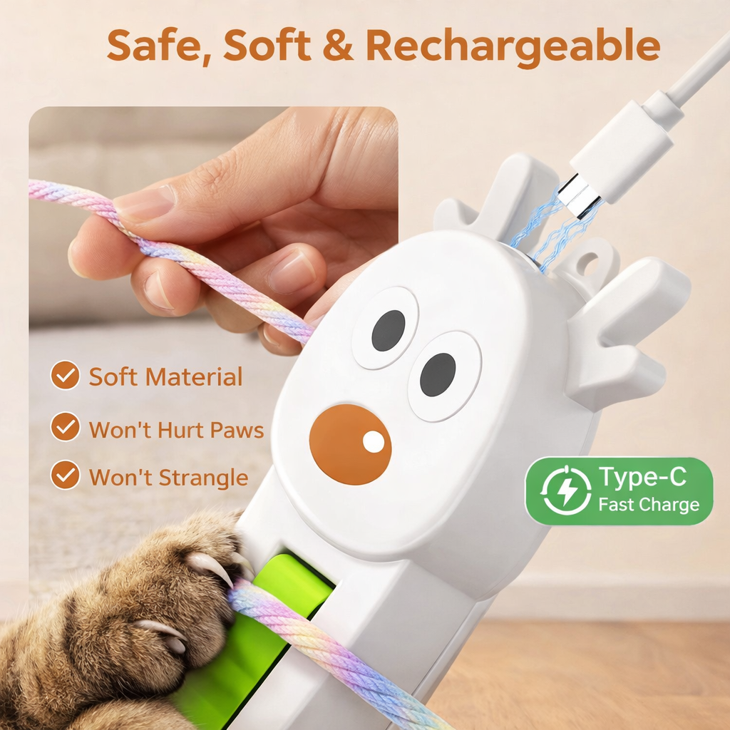 🐱✨ Auto Motion Flying Rope Cat Toy – Turn Lazy Cats into Play Machines