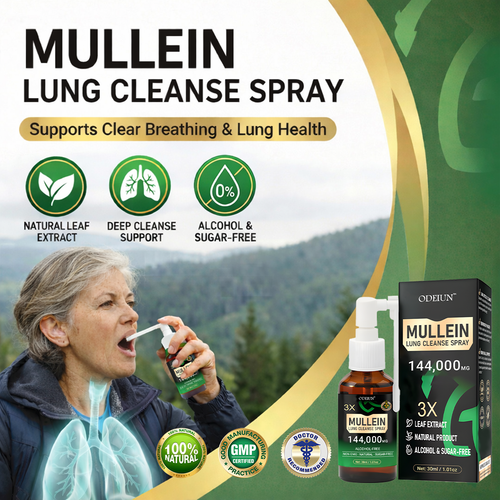 ✨ ODEIUN® 3X Concentrated Mullein Lung Cleanse Spray — Helps Soothe Throat Discomfort & Support Clearer Breathing