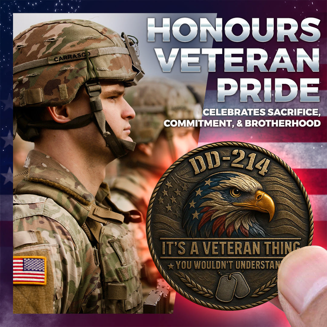 “DD-214 – It’s a Veteran Thing” Commemorative Coin🪙 | Honor, Pride & Brotherhood