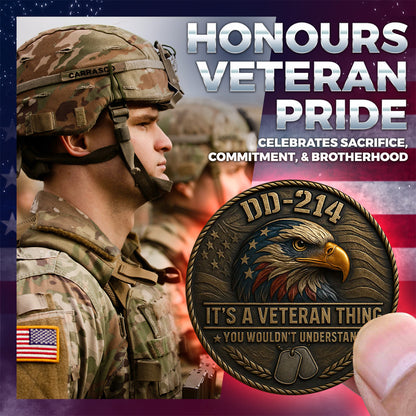 “DD-214 – It’s a Veteran Thing” Commemorative Coin🪙 | Honor, Pride & Brotherhood