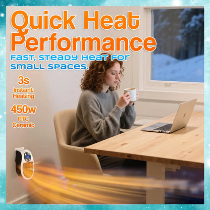 🔥450W Plug-in Electric Heater with Adjustable Thermostat🌡️Heating Your Home🏠