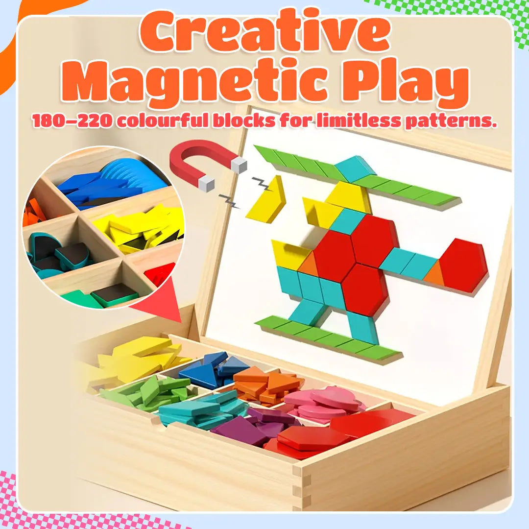 Montessori Magnetic "Quiet Focus" Puzzle – Calms High-Energy Kids, Builds Logic, and Frees Parents' Hands 🧩