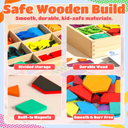 Montessori Magnetic "Quiet Focus" Puzzle – Calms High-Energy Kids, Builds Logic, and Frees Parents' Hands 🧩