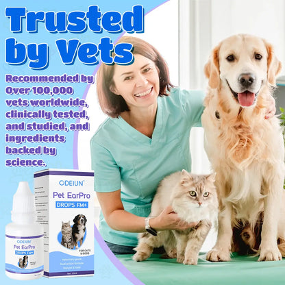 🩺 ODEIUN® Pet EarPro Drops FM+ | Vet-Grade Treatment for Mites, Yeast & Bacteria
