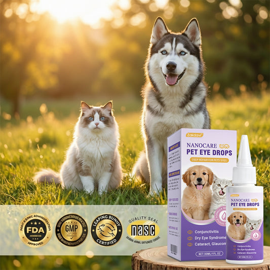 👩‍⚕️Zakdavi™ NanoCare Pet Eye Drops ☑️ FDA Approved | Relieves Conjunctivitis, Dry Eyes, Cataracts, and Keratitis🐶 🐈️