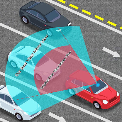 🚗👁️ Wide Curved Car Rearview Mirror – Universal Fit, Easy Install & Expanded Vision for Safer Driving