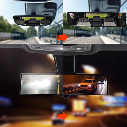 🚗👁️ Wide Curved Car Rearview Mirror – Universal Fit, Easy Install & Expanded Vision for Safer Driving