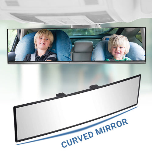 🚗👁️ Wide Curved Car Rearview Mirror – Universal Fit, Easy Install & Expanded Vision for Safer Driving