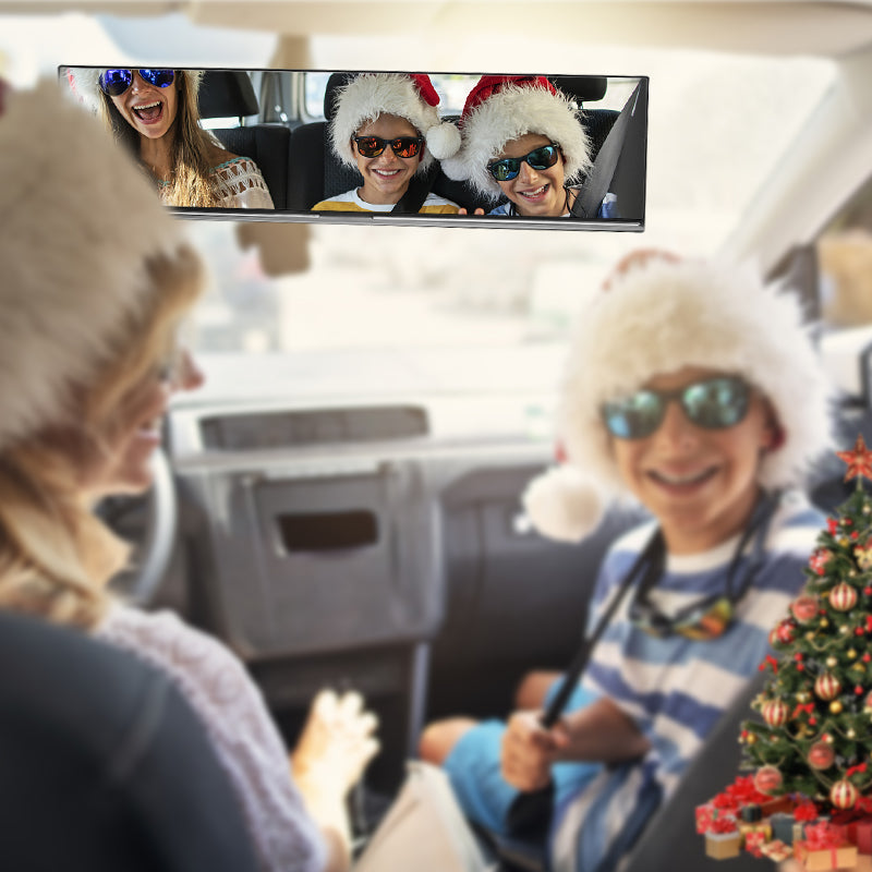 🚗👁️ Wide Curved Car Rearview Mirror – Universal Fit, Easy Install & Expanded Vision for Safer Driving