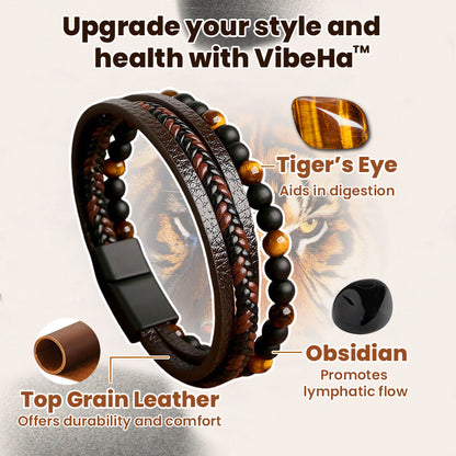 VibeHa™ Magnetic Therapy Top Grain Leather Body Toning Bracelet